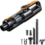 Happy Trend Kablosuz El Süpürgesi Dc Motor LED Işıklı USB Şarjlı Çekme & Üfleme Araç, Ev ve Ofis Için Mini Vakum (Turuncu) - Sarı