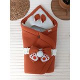 Happy Trend Kat Müslin Kiremit Bebek BATTANIYESI%100 Pamuklu Doğal Organik Uyku Kundağı Hastane Çıkışı - Standart