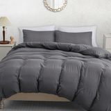 Happy Trend King Nevresim Takımı - Ekstra Yumuşaklık ve Konfor Için Önceden Yıkanmış Mikrofiber Yatak Seti - Hafif Birinci Sınıf Yorgan Kılıfı Seti Tüm Mevsimler Için Fermuarlı - Koyu Gri