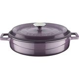 Happy Trend Lava Döküm Çok Amaçlı Yayvan Tencere Trendy Serisi, Çap 28CM - Mor - Standart