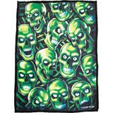 Happy Trend Liquid Blue Erkek Fantastik Kafatası Tüy Klasik Mercan Polar Battaniye, Çoklu, 127 cm x 152 Cm, Çoklu, 50" x 60" - Sarı