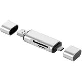 Happy Trend Lunatic 5848 Type C USB Kart Okuyucu Micro Sd Card Reader Çevirici Dönüştürücü Adaptör - Gümüş