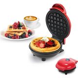 Happy Trend Mini Waffle Makinesi, Küçük Waffle Makinesi, 350 W Waffle Makinesi, Yuvarlak, Elektrikli Yapışmaz Waffle Makinesi, Paskalya, Ev/mutfak, Çocuk Doğum Günleri, Aile Kutlamaları Için - Kırmızı