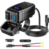 Happy Trend Motosiklet Hızlı Şarj Cihazı 12V-24V Su Geçirmez Çift USB Type-C Pd Hızlı Şarj Portu Gidon Bağlantılı Telefon Tablet Şarj Adaptörü, Motosiklet, Bisiklet, Atv, Tekne, Motor Aksesuarı Mt4 - Sarı