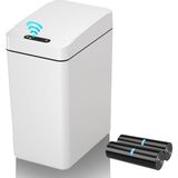 Happy Trend Otomatik Banyo Çöp Kovası 2,6 Galon Temassız Hareket Sensörü Çöp Kovaları Küçük Ince Akıllı Bebek Bezi Çöp Kovası Yatak Odası, Ofis, Mutfak, Oturma Odası Için, Beyaz