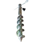 Happy Trend Özdoğanlar Plaj Kamp Şemsiye Demir Kazık Aparat, 48 Cm, Gri