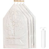 Happy Trend Pompalı Asılı Vakum Saklama Torbaları, 4 Adet 4 Kanca 100 cm x 60 cm Pe Sıkıştırma Aşağı Ceketler Dolap Alanından Tasarruf Için Çantalar Düzenleyin (Orta) - Çok Renkli - Standart