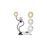 Happy Trend Ring Light Youtuber Light Stüdyo Işığı Akrobat Selfie LED Masa Lambası 3 In 1 Set - Çok Renkli