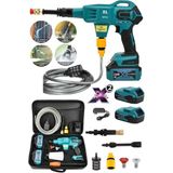Happy Trend Şarjlı Oto Yıkama Makinesi, 100 Bar, 20 Ah Çift Akülü, 250 Watt, Fırçasız Motor, Bahçe Yıkama Makinası - Turkuaz