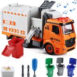Happy Trend Ses ile Dıy Gerçekçi Geri Dönüşüm Çöp Kamyon Oyuncak, 4 Çöp Kutuları, Hediyeler 3 4 5 6 7 8 Yaşındaki Erkek Kız Çocuklar Için Hediyeler - Turuncu