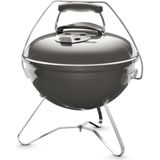 Happy Trend Smokey Joe Premium Kömür Izgara Barbekü, 37 cm | Tuck-N-Carry Kapaklı ve Kaplamalı Çelik Ayaklı Taşınabilir Barbekü Izgarası | Katlanır Dış Mekan Ocak | Porselen-Emaye Kase - Duman Grisi