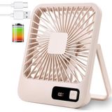 Happy Trend Taşınabilir USB Şarj Edilebilir, 2000MAH Pil ve LCD Ekranlı Eğilebilir Katlanabilir Kişisel Mini Fan, Güçlü Rüzgar, Ultra Sessiz, Ofis, Ev, Kamp Için 5 Hız Modu - Haki