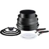 Happy Trend Tefal Ingenio Ultimate 3x Büyük Tava Tencere Seti - 12 Parça - Siyah