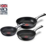 Happy Trend Tefal Titanyum 6x Unlimitedone Indüksiyon Tabanlı 20/24/28 cm 3'lü Tava Seti - 2100116646 - Siyah