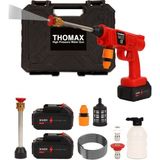 Happy Trend Thomax Şarjlı ve Yüksek Basınçlı Oto Yıkama Makinesi ve Sulama Tabancası Bahçe Yıkama Makinesi - Kırmızı