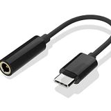 Happy Trend Type C To 3.5mm Stereo Kulaklık/Aux/Şarj Dönüştürücü Adaptör Siyah