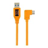 Happy Trend USB 3.0 - Usb-C Dik Açılı Adaptör Kablosu | Kamera ve Bilgisayar Arasında Hızlı Aktarım ve Bağlantı Için | Yüksek Görünürlük Turuncu | 20 Inç (50 Cm) | Bağlama Aletleri - Sarı