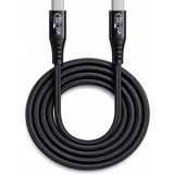 Happy Trend Usb-C To Usb-C Kablo, 80GBPS-120GBPS Veri Transferi, PD240W Power Delivery, 16K 60Hz Video Çıkışı, E-Marker Akıllı Çip, Thunderbolt 3/4/5 Uyumlu | 2 Metre (ZR1323 Siyah)