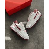 Happy Valentines Day Force 1 Kirazlı Sneaker Yüksek ve Kaydırmaz Yüksek Tabanlı Kadın Spor Ayakkabı - Bordo