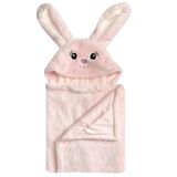 HappyCare Tex SNOOGIE Boo Ultra Yumuşak Bebek Suni Kürk Kapüşonlu Havlu, Pembe Small
