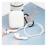 HappyCase Air Pods 1 ve 2. Nesil Uyumlu Silikon Kulaklık Kılıfı ve Askı Aparat 2 Li Set - Buzlu Beyaz