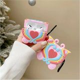 HappyCase Air Pods Pro ve Pro 2. Nesil Uyumlu 3D Silikon Kılıf - 3D Silikon Pembe Şans Kelebeği