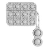HappyCase Apple Air Pods Pro ve Pro 2 Kulaklık Kılıf Için Stres Oyuncağı Kabarcıklı Koruyucu Kılıf Popit - Gri