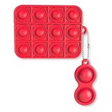 HappyCase Apple Air Pods Pro ve Pro 2 Kulaklık Kılıf Için Stres Oyuncağı Kabarcıklı Koruyucu Kılıf Popit - Kırmızı