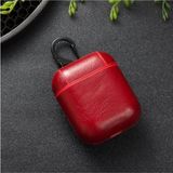 HappyCase Apple Airpods 360 Koruyucu Kırmızı Lüx Deri Kılıf 1 2 Nesil Uyumlu