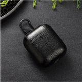 HappyCase Apple Airpods 360 Koruyucu Siyah Lüx Deri Kılıf 1 2 Nesil Uyumlu - Koyu Siyah