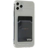 HappyCase Apple iPhone 11 Pro Max Kılıf Kartlıklı Şeffaf Kart Koymalı Silikon Yumuşak Kapak Kılıf- Şeffaf