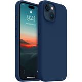 HappyCase Apple Iphone 15 Plus Kılıf Kadife Lansman Soft Yumuşak Silikon Kamera Korumalı Kapak Lacivert