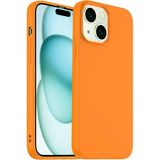 HappyCase Apple iPhone 15 Plus Kılıf Kadife Lansman Soft Yumuşak Silikon Kamera Korumalı Kapak Orange - Turuncu