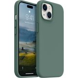 HappyCase Apple Iphone 15 Plus Kılıf Kadife Lansman Soft Yumuşak Silikon Kamera Korumalı Kapak Yeşil - Haki