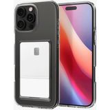 HappyCase Apple iPhone 16 Pro Kılıf Kartlıklı Şeffaf Kart Koymalı Silikon Yumuşak Kapak Kılıf- Şeffaf