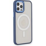 Happycase iPhone 12 Pro Max Kılıf Room Magneticsafe Silikon - Lacivert