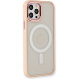 Happycase iPhone 12 Pro Max Kılıf Room Magneticsafe Silikon - Pudra