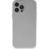 Happycase iPhone 13 Pro Kılıf Nano Içi Kadife Silikon - Açık Gri