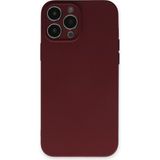 Happycase iPhone 13 Pro Kılıf Nano Içi Kadife Silikon - Bordo