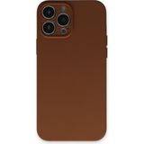 Happycase iPhone 13 Pro Kılıf Nano Içi Kadife Silikon - Kahverengi