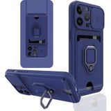 Happycase iPhone 13 Pro Max Kılıf Zuma Kartvizitli Yüzüklü Silikon - Lacivert
