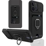 Happycase iPhone 13 Pro Max Kılıf Zuma Kartvizitli Yüzüklü Silikon - Siyah