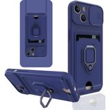 Happycase iPhone 14 Plus Kılıf Zuma Kartvizitli Yüzüklü Silikon - Lacivert
