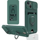 Happycase iPhone 14 Plus Kılıf Zuma Kartvizitli Yüzüklü Silikon - Yeşil