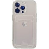 HappyCase iPhone 14 Pro Kılıf Şeffaf Kartlıklı Silikon Kılıf Kapak- Şeffaf