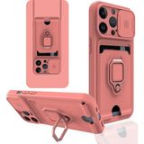 Happycase iPhone 14 Pro Max Kılıf Zuma Kartvizitli Yüzüklü Silikon - Pembe