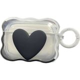 HappyCase Kulaklık Pro ve Pro 2.nesil Uyumlu Kılıf Kalpli Lovely Kulaklık Koruyucu Kılıf- Pro ve Pro2 - Şeffaf Siyah