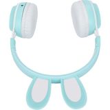 HappyCase ME-15 Kablosuz Bluetooth LED Işıklı Tavşan Kulaklık - Turkuaz