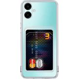 HappyCase Samsung Galaxy A06 Kılıf Kartlıklı Şeffaf Kart Koymalı Silikon Yumuşak Kapak Kılıf- Şeffaf