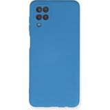 Happycase Samsung Galaxy A12 Kılıf Nano Içi Kadife Silikon - Mavi
